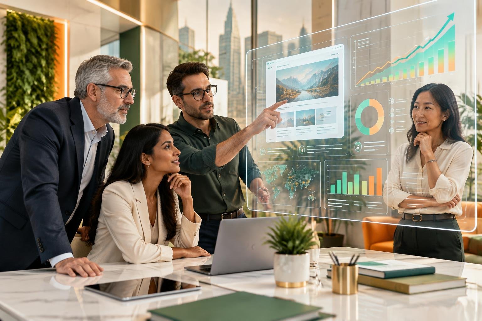 Technology and marketing specialists collaborating around product analytics